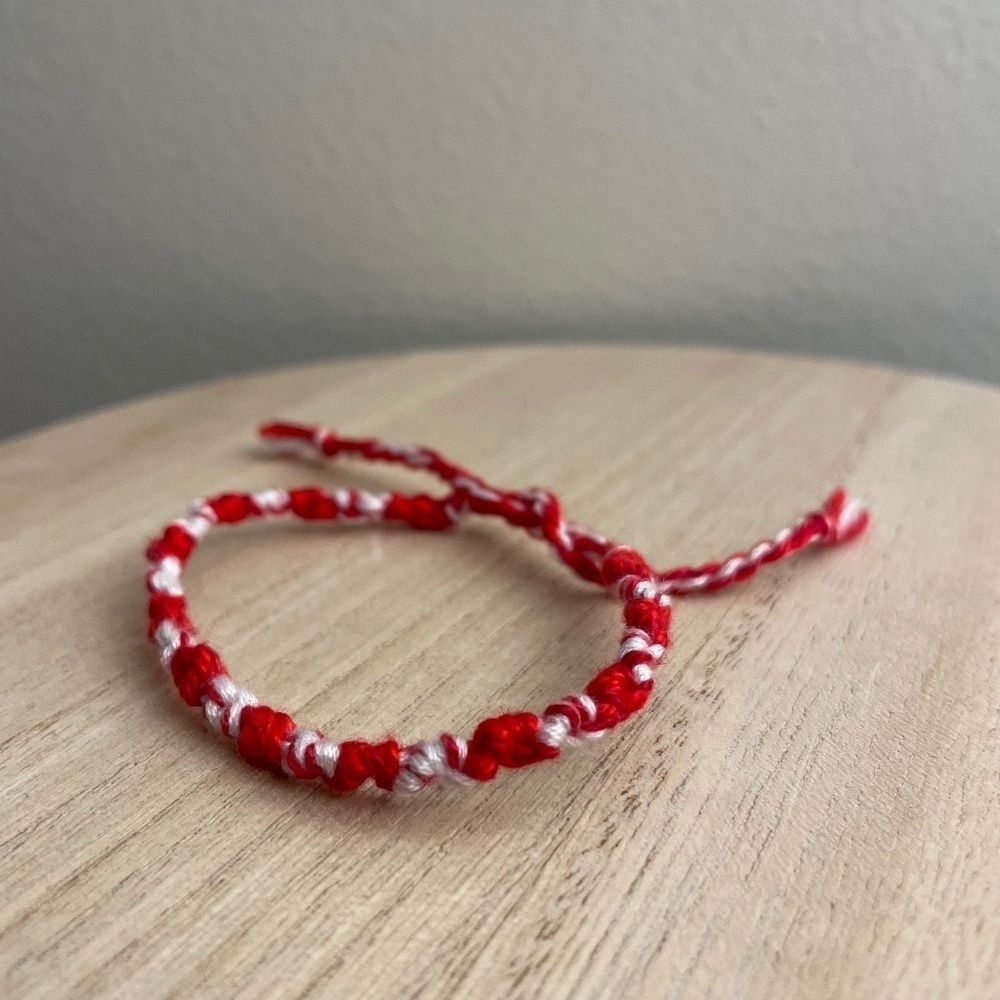 Ruby Red Woven Bracelet